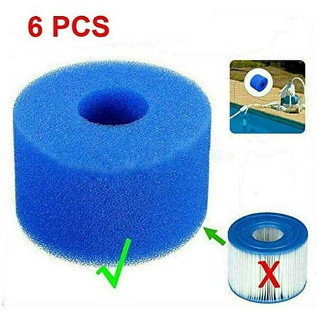 Lesix Swimming Pool Filter Sponge 6Pcs for Pure Spa Reusable Washable Foam Hot Tub Filter Cartridge S1 Type Blue Lesix Swimming Pool Filter Sponge 6Pcs for Pure Spa Reusable Washable Foam Hot Tub Filter Cartridge S1 Type Blue